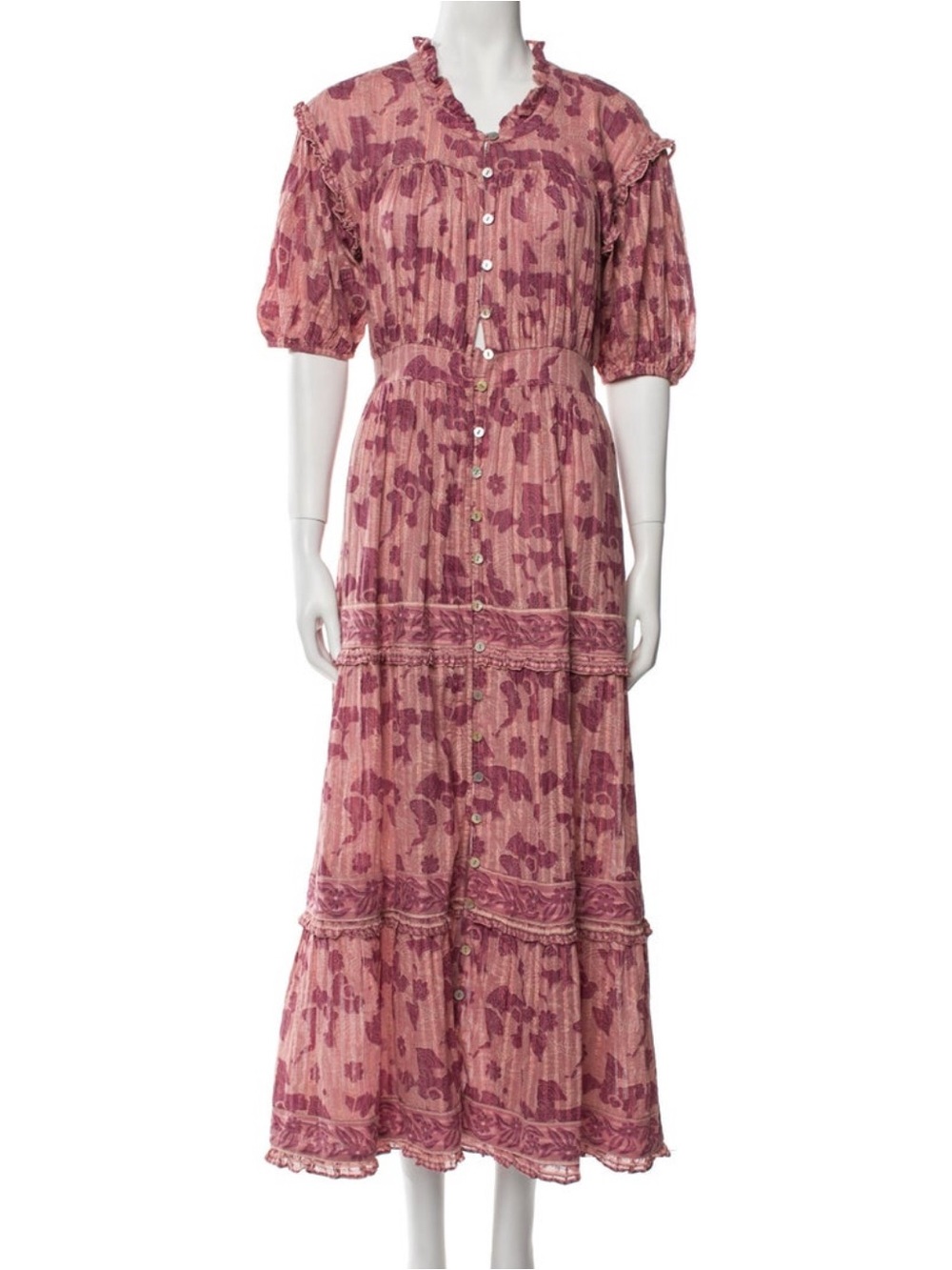Cleobella Floral Button-Front Maxi Dress Size M